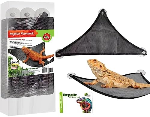 Reptile mesh hammock attached to glass tank