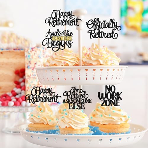 Set of 30 retirement theme party dessert decorations