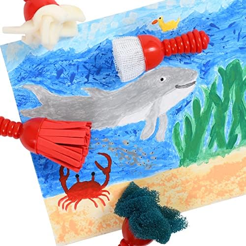 READY 2 LEARN toddler art tools demonstrating DIY patterns and textured painting effects
