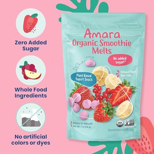 Six pack bundle of Amara Mixed Red Berries resealable bags for kids lunch boxes