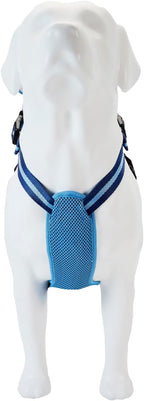 Back perspective of the Loungefly Stitch medium dog harness highlighting the functional zippered storage compartments.