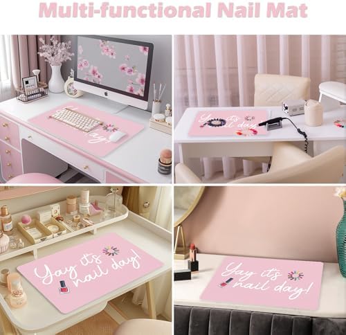 Folded Deciniee nail art table mat for portable storage