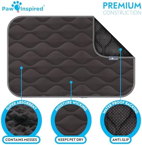 Paw Inspired gray plush nap mat being folded easily for machine washing maintenance.
