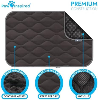 Paw Inspired gray plush nap mat being folded easily for machine washing maintenance.