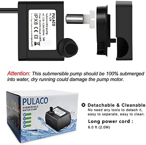 Pulaco water pump accessories including flexible tubing and suction cups.