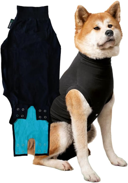 Suitical Recovery Suit for Dogs - Comfortable Post-Surgery Suit with Hold-Up System for Spay, Neuter, Skin Issues - Breathable, Cone-Free Option - Medium, Black - Neck to Base of Tail: 21.7 - 27.2 in - Image 12