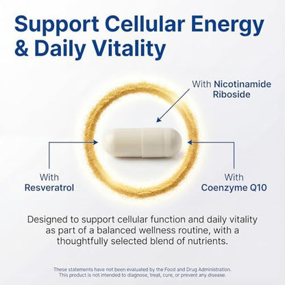 Close up of XKQ NAD Plus capsule supplement bottle
