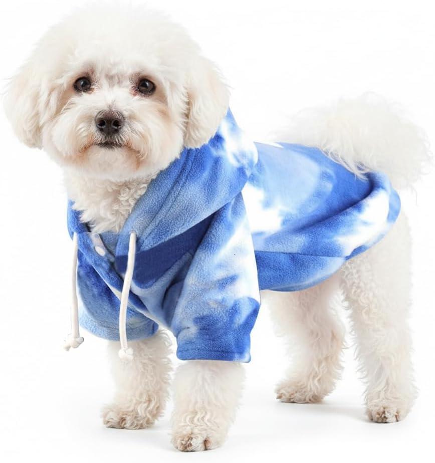 Mklhgty Tie Dye Dog Hoodie, Winter Coat for Small Dogs - Ultra-Soft Adjustable Warm Hood, Breathable Comfort Fabric for Daily Use - Image 11