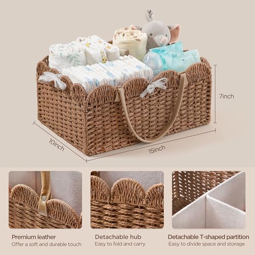 HBlife paper rope nursery organizer with removable dividers