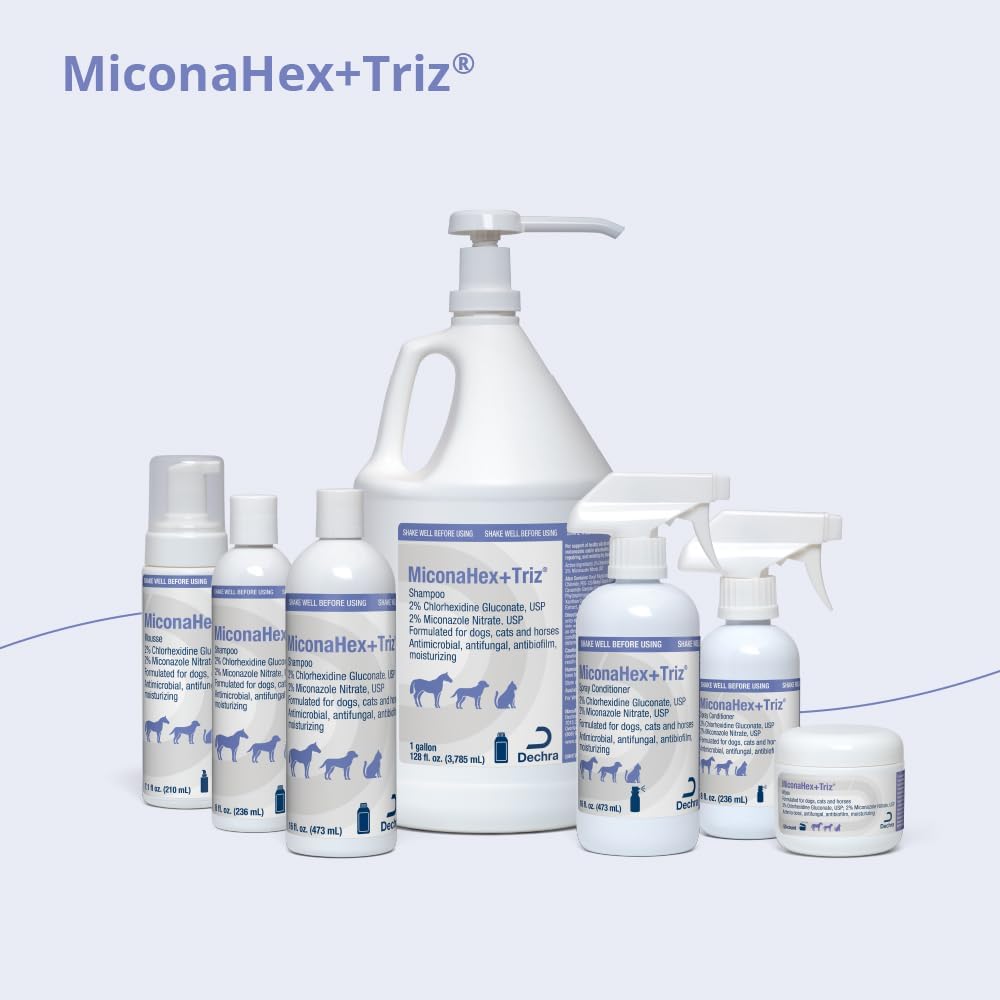 Leave in pet conditioner spray for dry skin barrier restoration with ceramides.