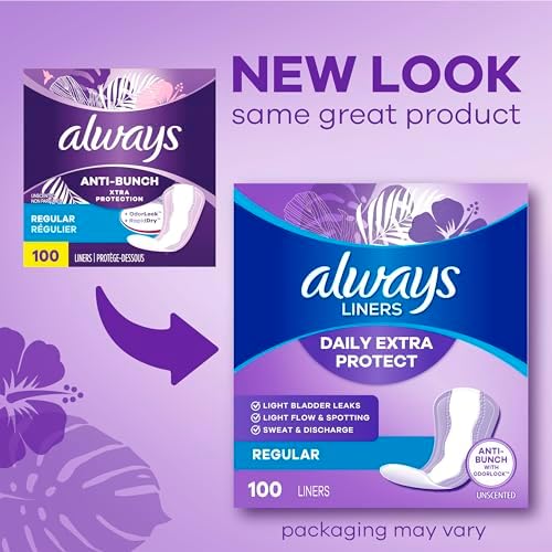 Always long length unscented panty liners dual pack imported from USA