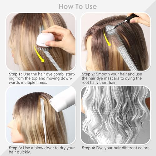 Springsugar hair chalk set components including comb and mascara brush