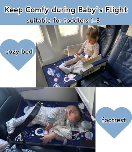 JUELWRY portable travel bed for kids folded compactly next to its convenient navy blue storage bag.