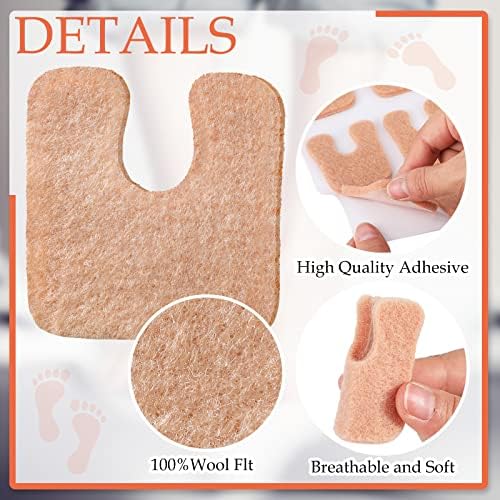 Boao felt foot protectors for callus pain relief on beige background.