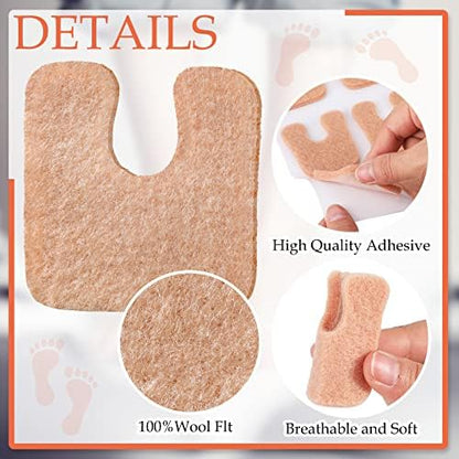 Boao felt foot protectors for callus pain relief on beige background.