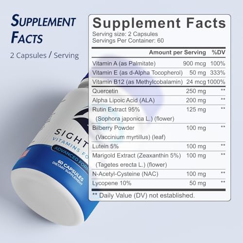SightCare AREDS 2 formula capsules label details and ingredient list