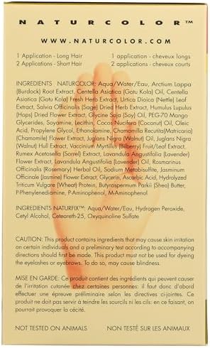 Naturcolor herbal based dark brown hair dye box displaying the cruelty free and vegan attributes