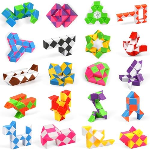 Mini plastic puzzle cube toys twisted into diverse shapes like dogs and swans