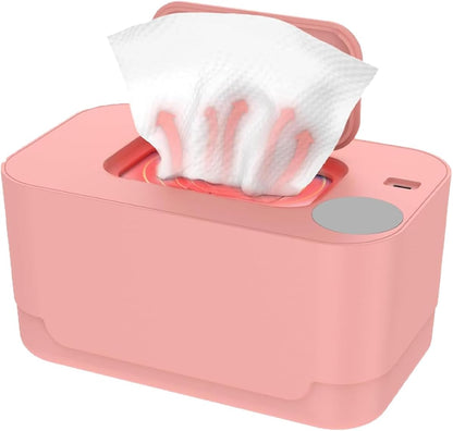 Generic baby wipe warmer front view with heating indicator