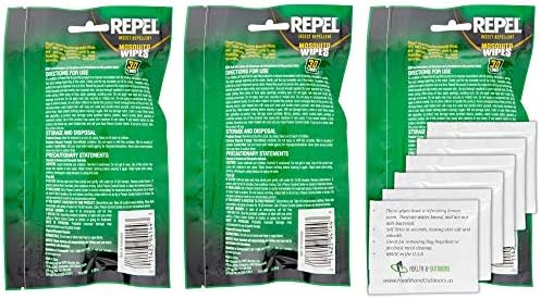 Repel heavy duty insect defense wipes 20 count travel pouch closeup