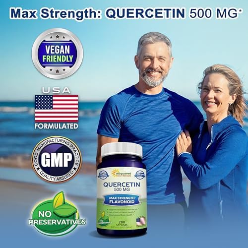 ASquared Nutrition Quercetin 200 capsules bottle nutritional information