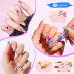 Close up of nail art design created with Kingmas pens