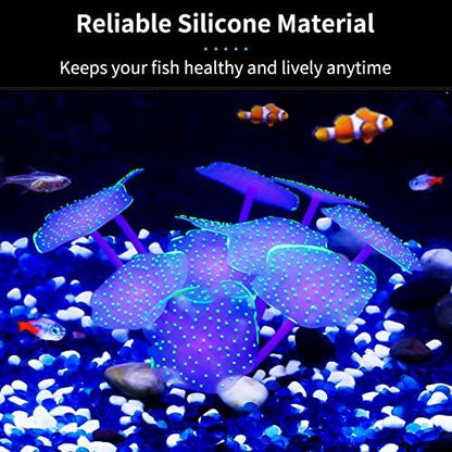 Uniclife green ball shape artificial coral plant swaying naturally in aquarium water