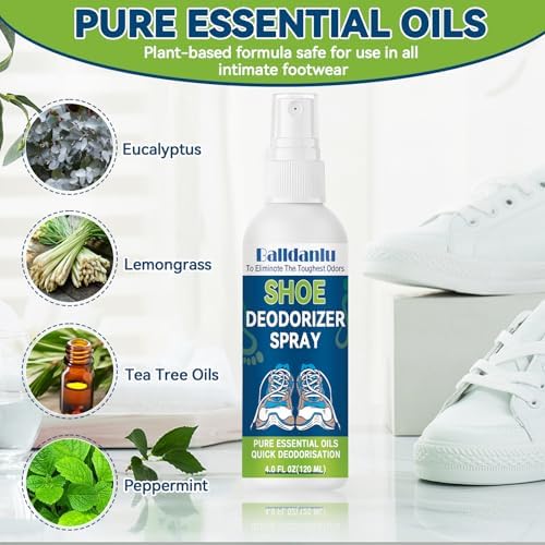 Back label of ArmourMe extra strength shoe odor eliminator showing ingredients