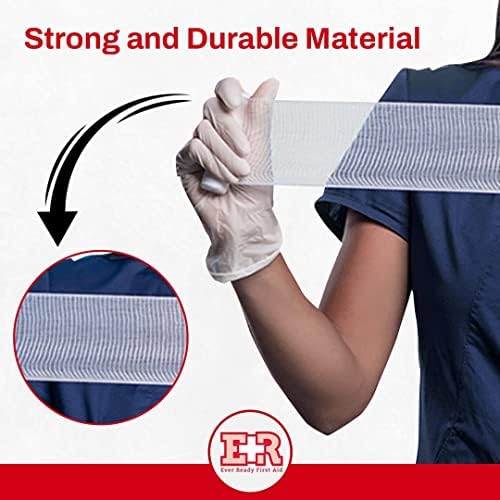 Back packaging details of Ever Ready First Aid sterile gauze bandages twelve count