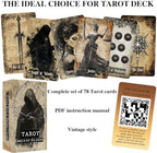 Gothic style Major Arcana tarot cards close up view showing intricate ink illustrations
