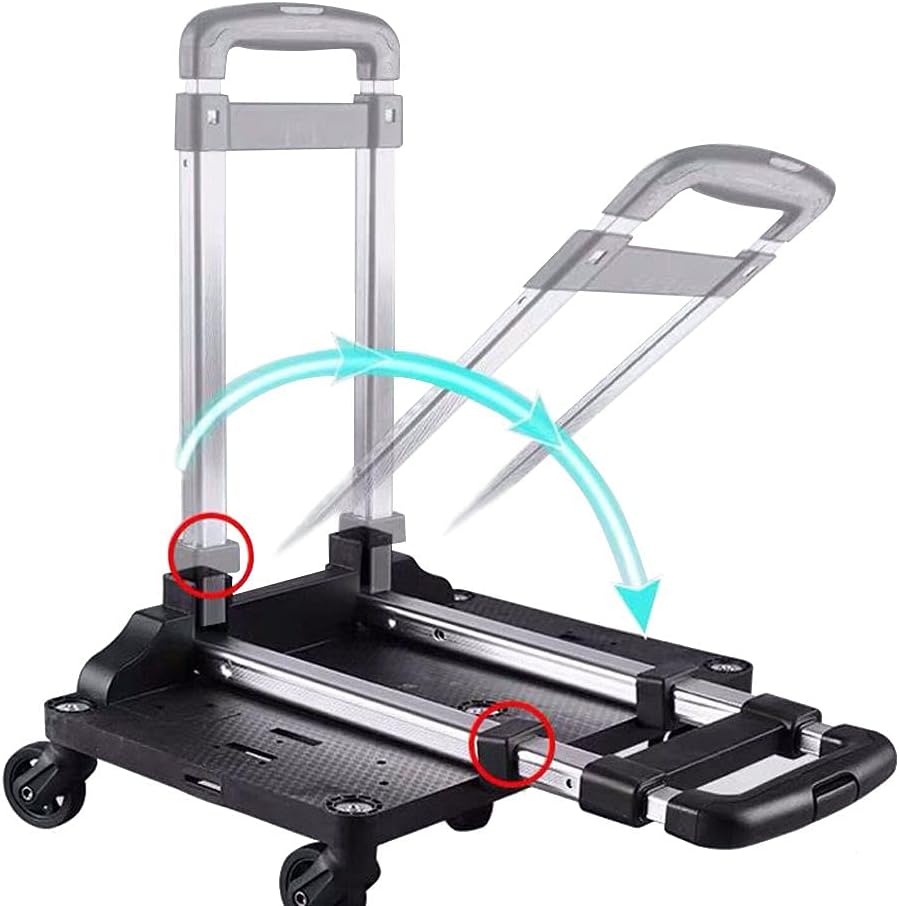 Mr. Peanut's luggage cart attached to a pet carrier