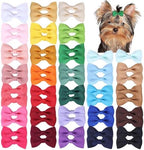 Close up of Clipband handmade bow clips for small dogs