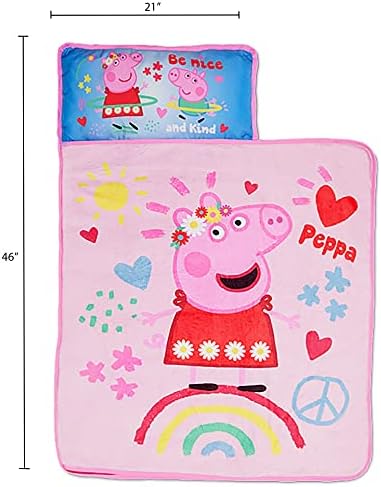 NoJo Peppa Pig nap mat with attached fleece blanket spread out
