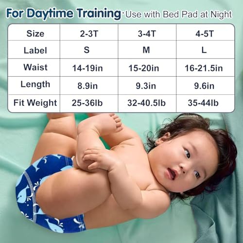 An array of the eight piece cotton training panties highlighting the comfortable elastic waistband.