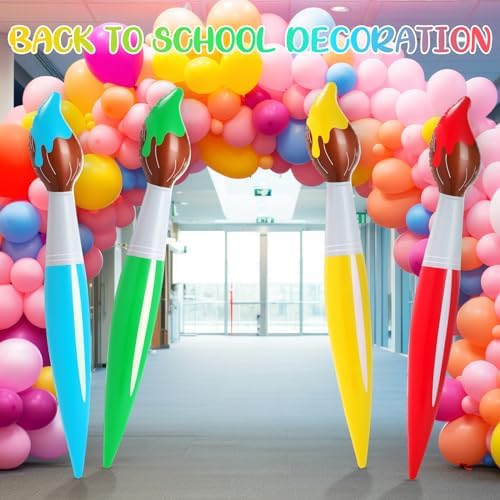 VercanMonth classroom back to school decorations showing vibrant paintbrush shapes with dripping tips.