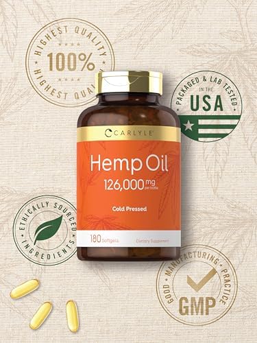Carlyle hemp seed oil softgel capsules lifestyle display