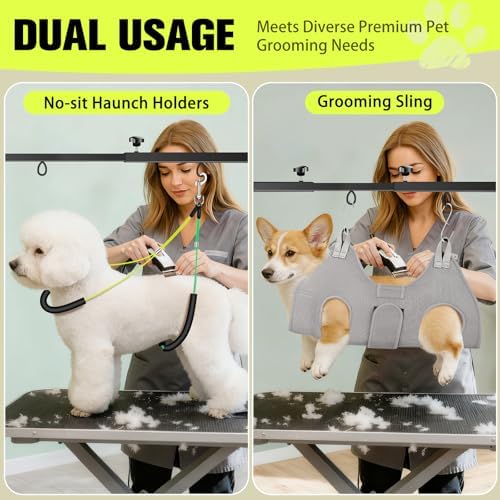 Close up of heavy duty metal clamp for grooming table