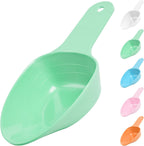 Dishwasher safe orange pet food scoop on kitchen surface