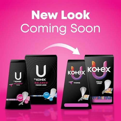 Individually wrapped colorful U by Kotex thong liners for on the go use.