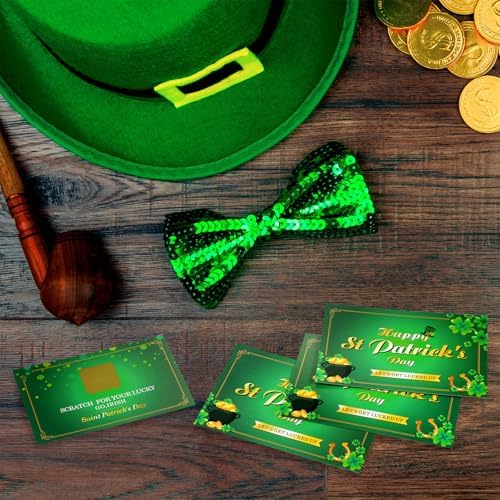 Reverse side of Frienda St. Patrick's Day scratch off fortune cards