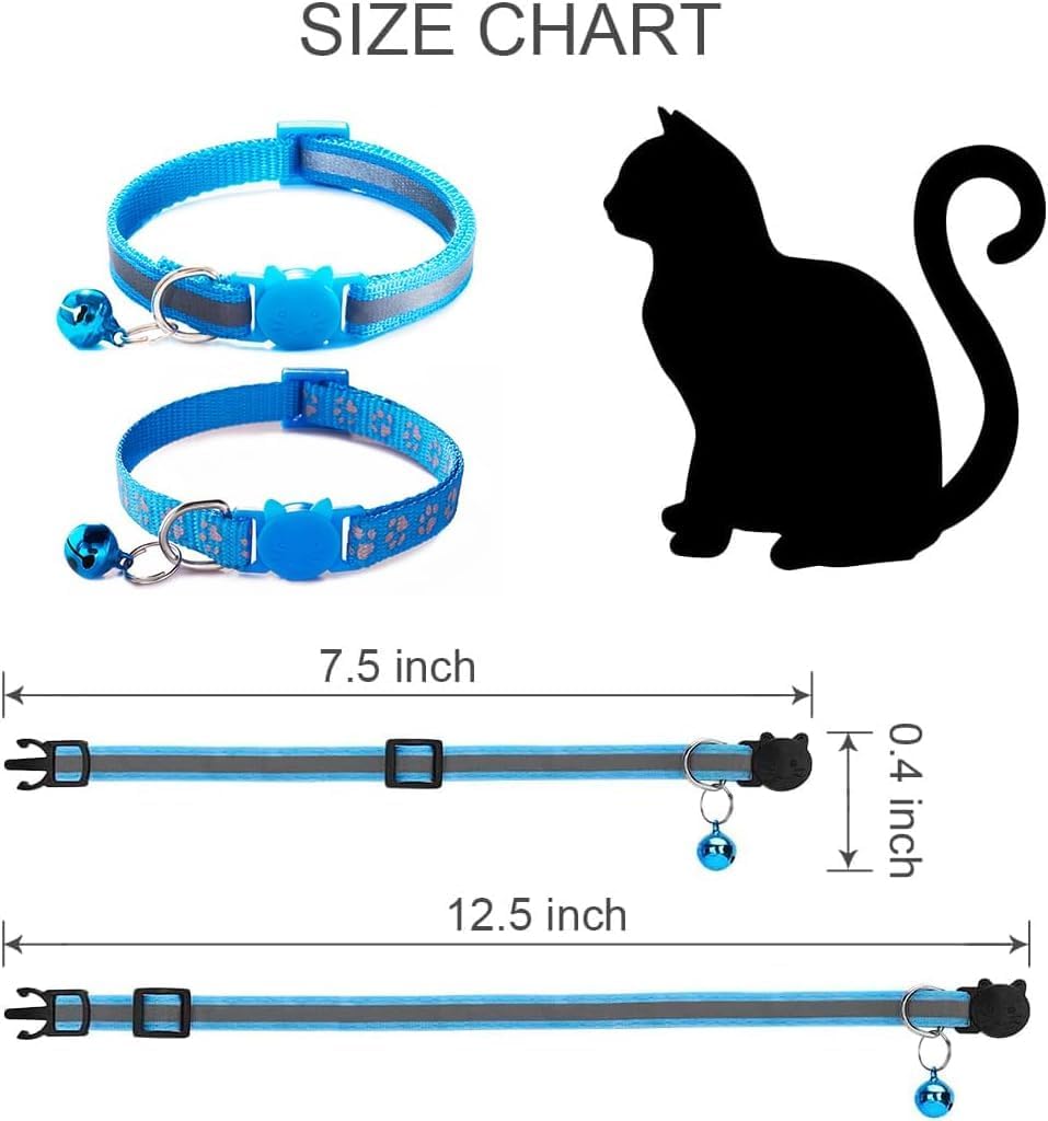 PSPORT black kitten collar showing the highly reflective properties of the claw print design under a direct light source.