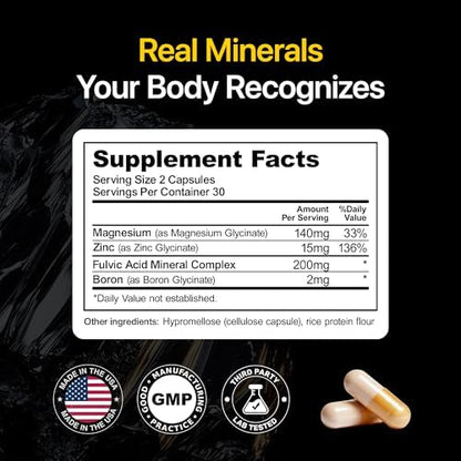 Bioavailable mineral vitamins and minerals supplement for sustained endurance and strength.