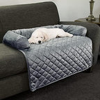 Petmaker water resistant dog bed cover draped over a car seat for travel protection.