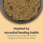 Close up of high fiber timothy hay pellets and natural ingredients