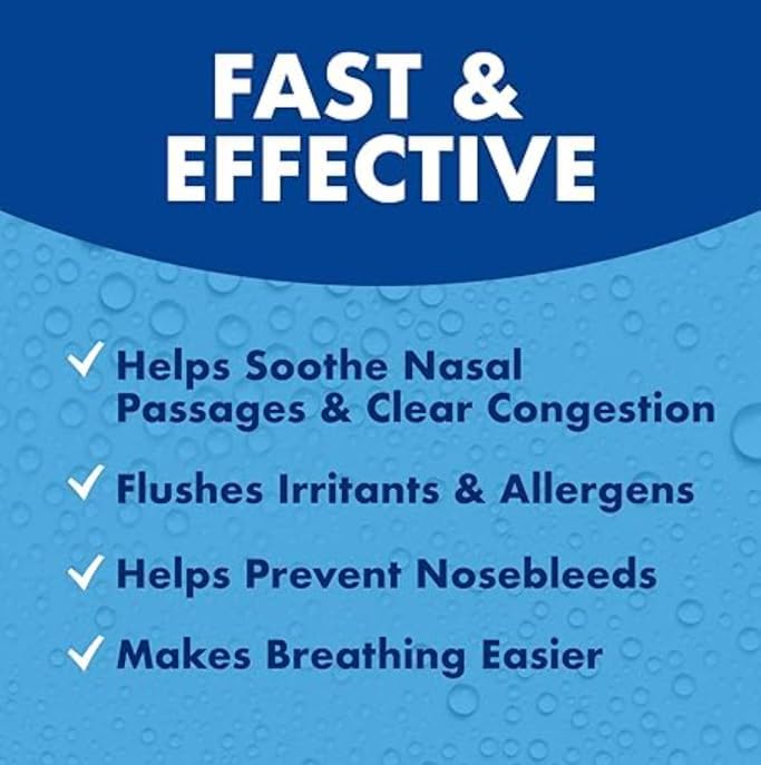 Close up view of the ergonomic spray nozzle on a Simply Saline congestion mist bottle
