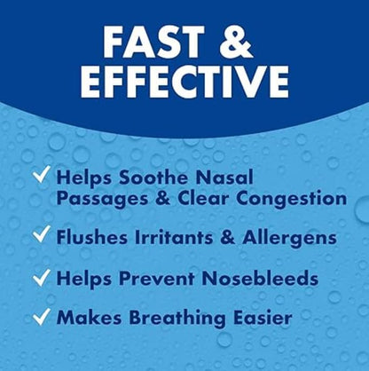 Close up view of the ergonomic spray nozzle on a Simply Saline congestion mist bottle