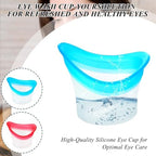 Close up of soft silicone rim on eye wash bath kit