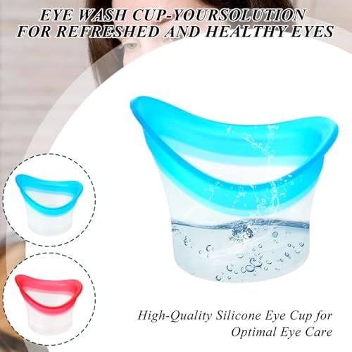 Close up of soft silicone rim on eye wash bath kit