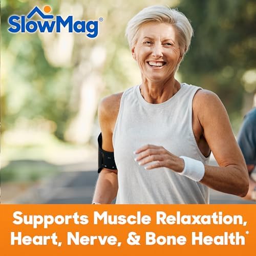 Slow-Mag high absorption dietary supplement for cardiovascular health showing enteric coated tablets detail
