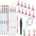 Yoovr nail art tools set with magnetic press on holder front view